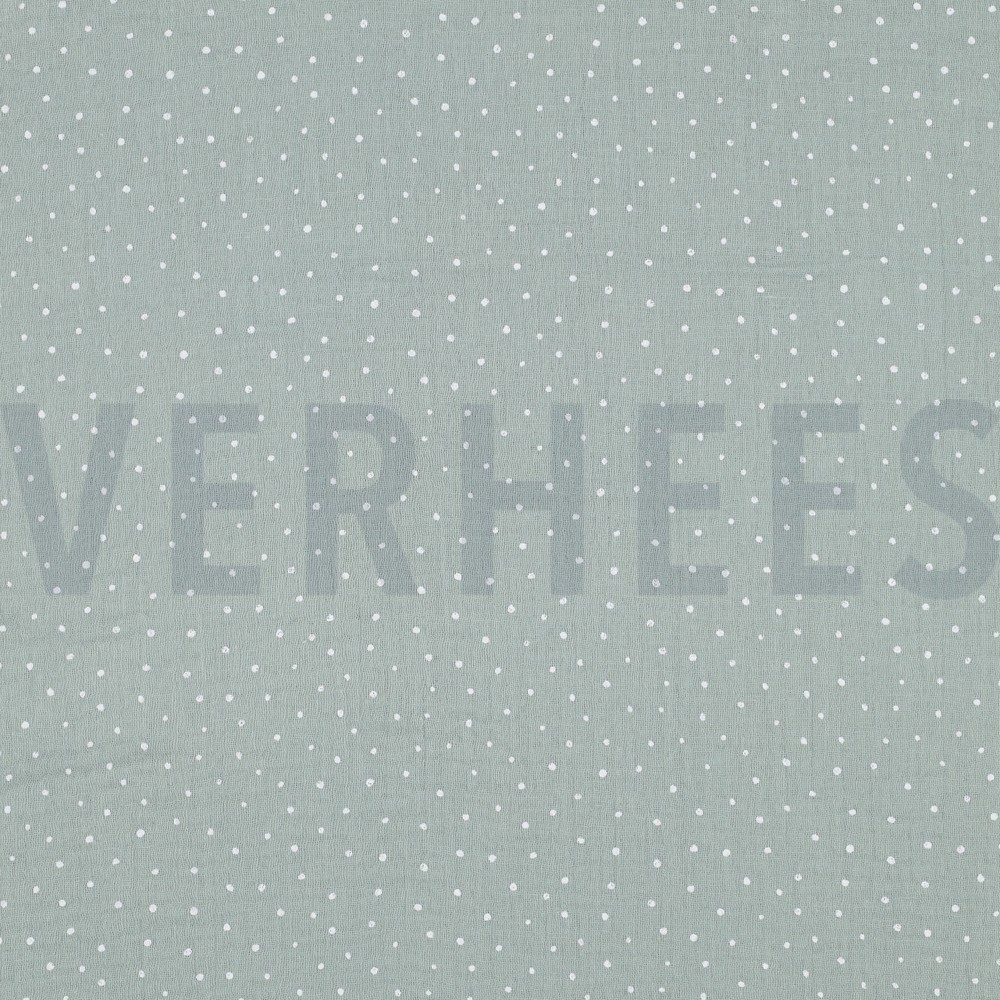 DOUBLE GAUZE KLEINE STIPPEN MINT