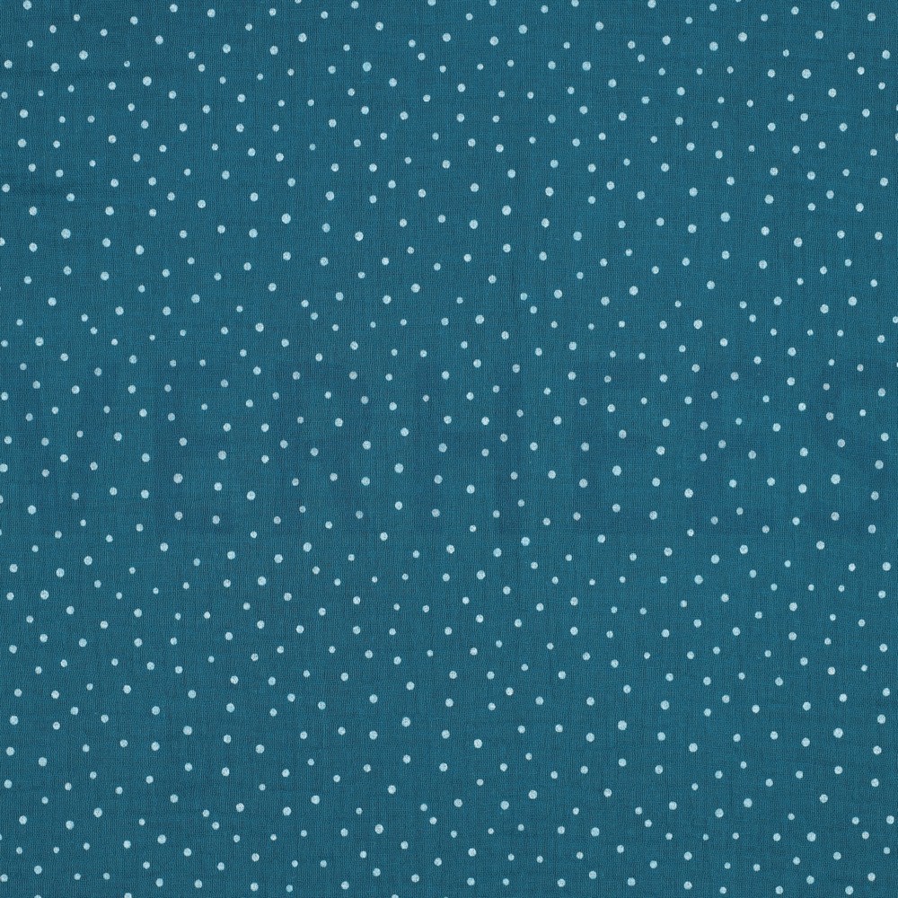 DOUBLE GAUZE LITTLE DOTS PETROL