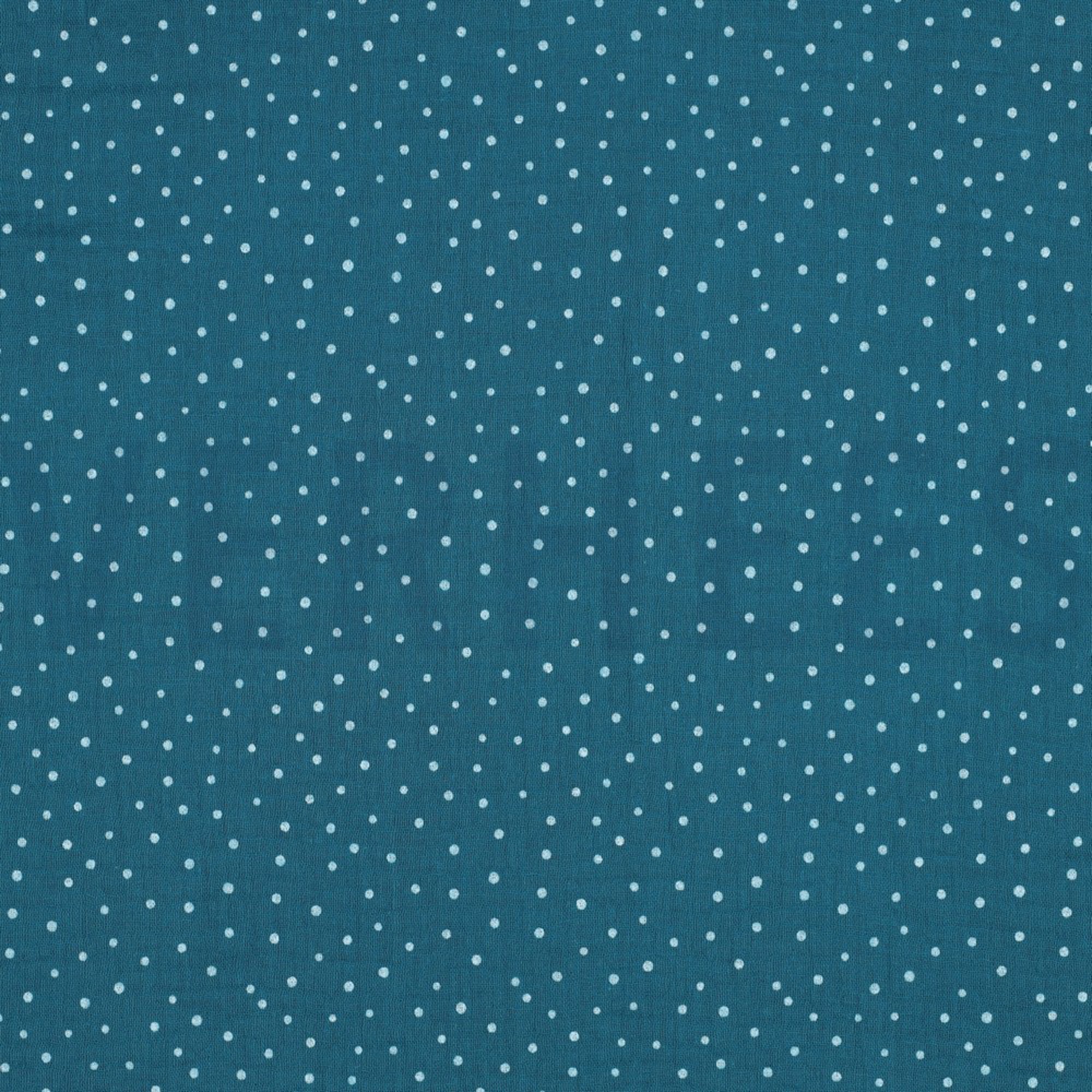 DOUBLE GAUZE KLEINE STIPPEN PETROL (high resolution)