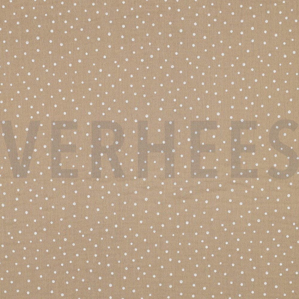 DOUBLE GAUZE LITTLE DOTS BEIGE