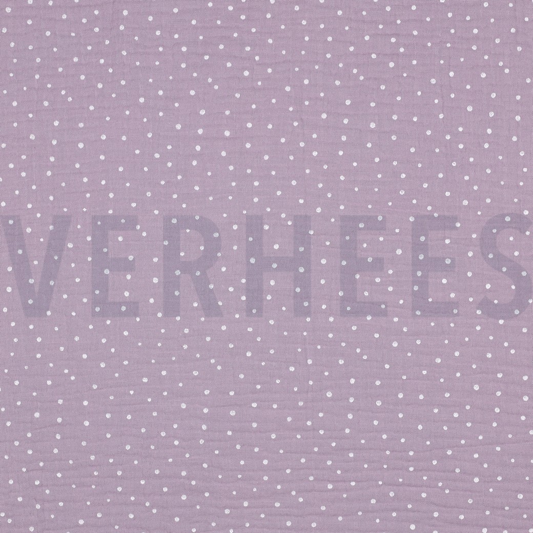 DOUBLE GAUZE LITTLE DOTS OLD LILAC