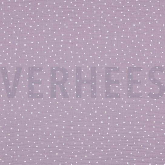 DOUBLE GAZE DE COTON PETITS POINTS VIEUX LILAS #7