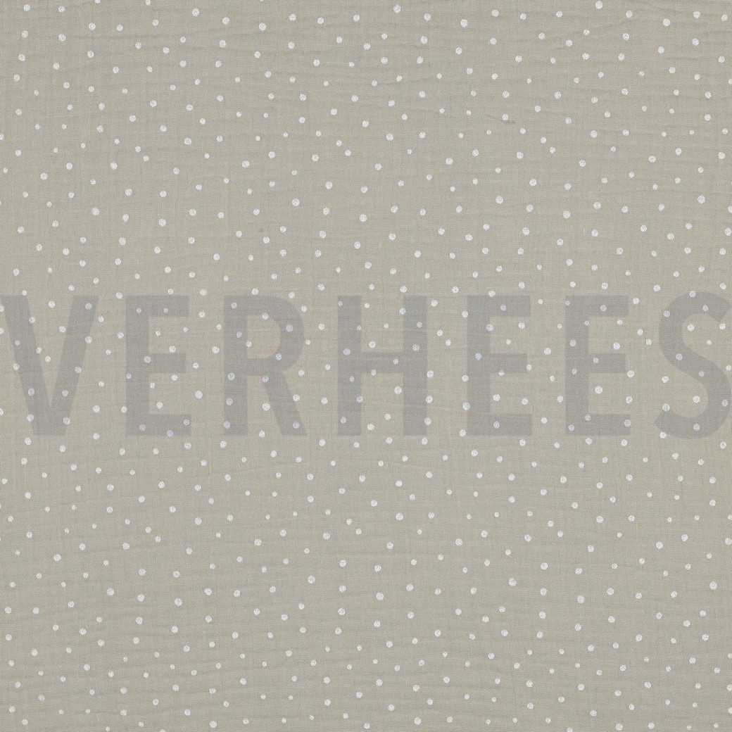 MUSSELIN KLEINE PUNKTE HELL SAND