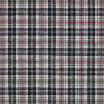 BRUSHED CHECKS YARN DYED NAVY/ECRU/RED (hover)