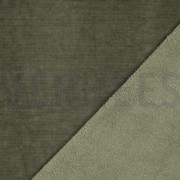 DOUBLE SIDED KNITTED VELOURS SHERPA ARMY GREEN (thumbnail)
