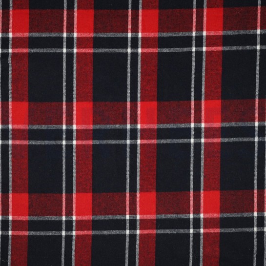 BRUSHED CHECKS YARN DYED NAVY/RED #7