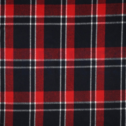 GEBORSTELDE MANTELSTOF GARENGEVERFD DONKERBLAUW / ROOD (hover)