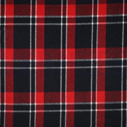 BRUSHED CHECKS YARN DYED NAVY/RED (hover)