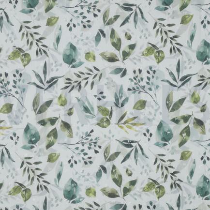 VISCOSE DOBBY DIGITAL LEAVES WHITE (hover)