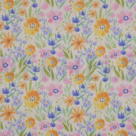 BAUMWOLLE VOILE DIGITAL BLUMEN PFIRSICH (hover)