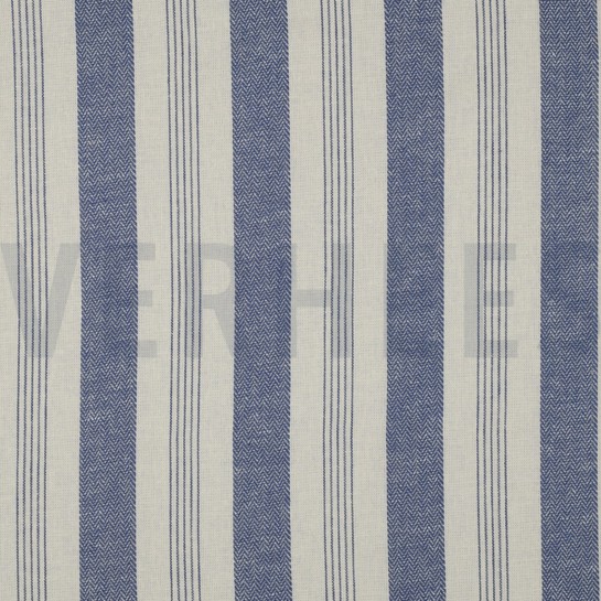 LINNEN VISCOSE GARENGEVERFD STREPEN BLAUW #7