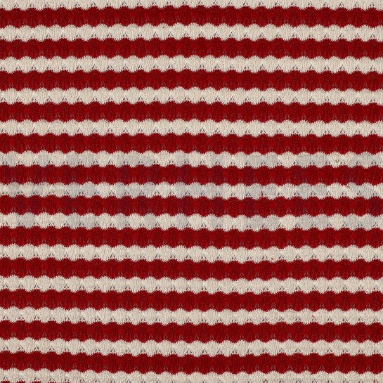 STRICK JACQUARD STREIFEN ROT #7
