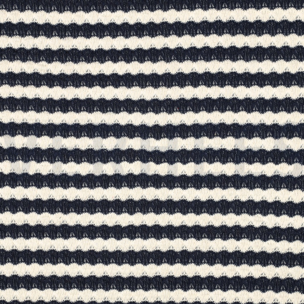 STRICK JACQUARD STREIFEN MARINEBLAU