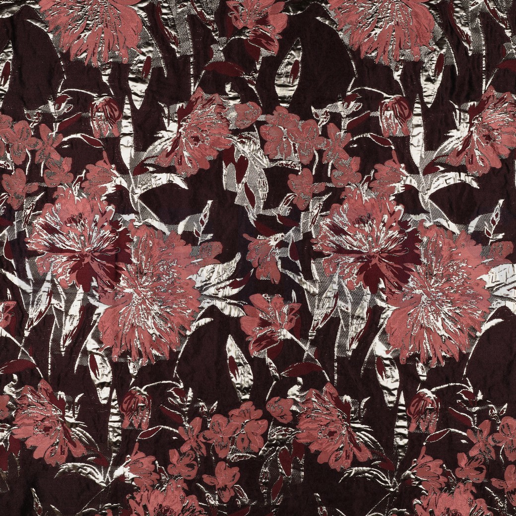 JACQUARD FLOWERS AUBERGINE