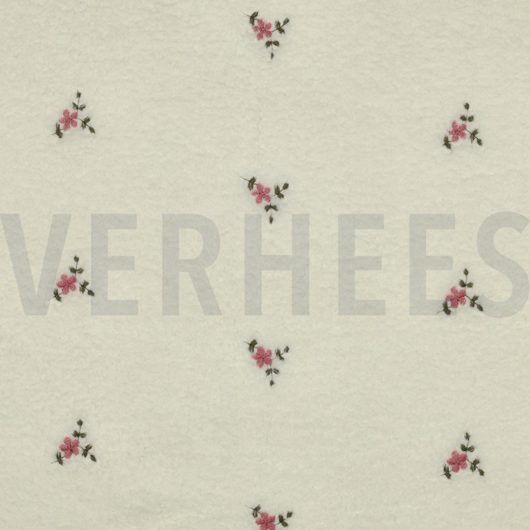TEDDY EMBROIDERY FLOWERS ECRU