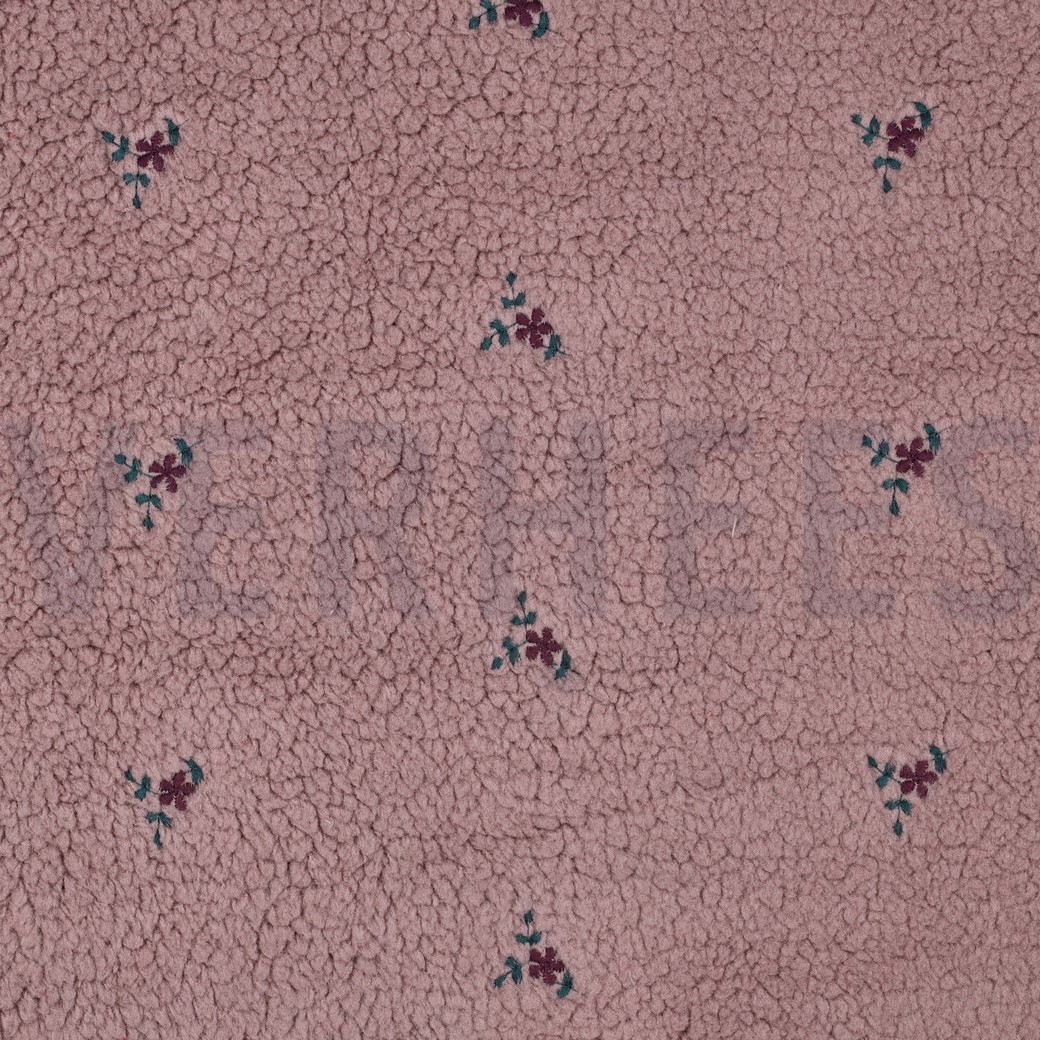 TEDDY EMBROIDERY FLOWERS MAUVE