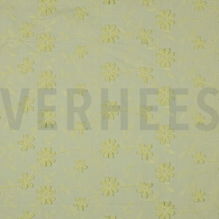 COTTON VOILE EMBROIDERY FLOWERS YELLOW (hover)