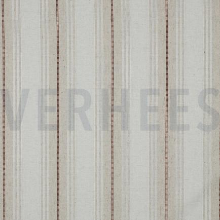 LINNEN VISCOSE STREPEN BRUIN (hover)