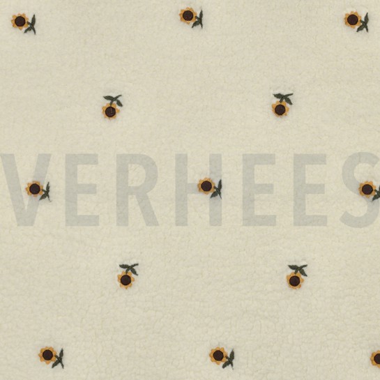 TEDDYSTOFF STICKEREI SONNENBLUMEN ECRU #7