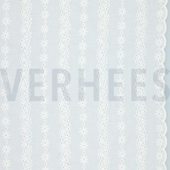 KATOEN EMBROIDERY TWEE-ZIJDIGE GOLFRAND WIT #7