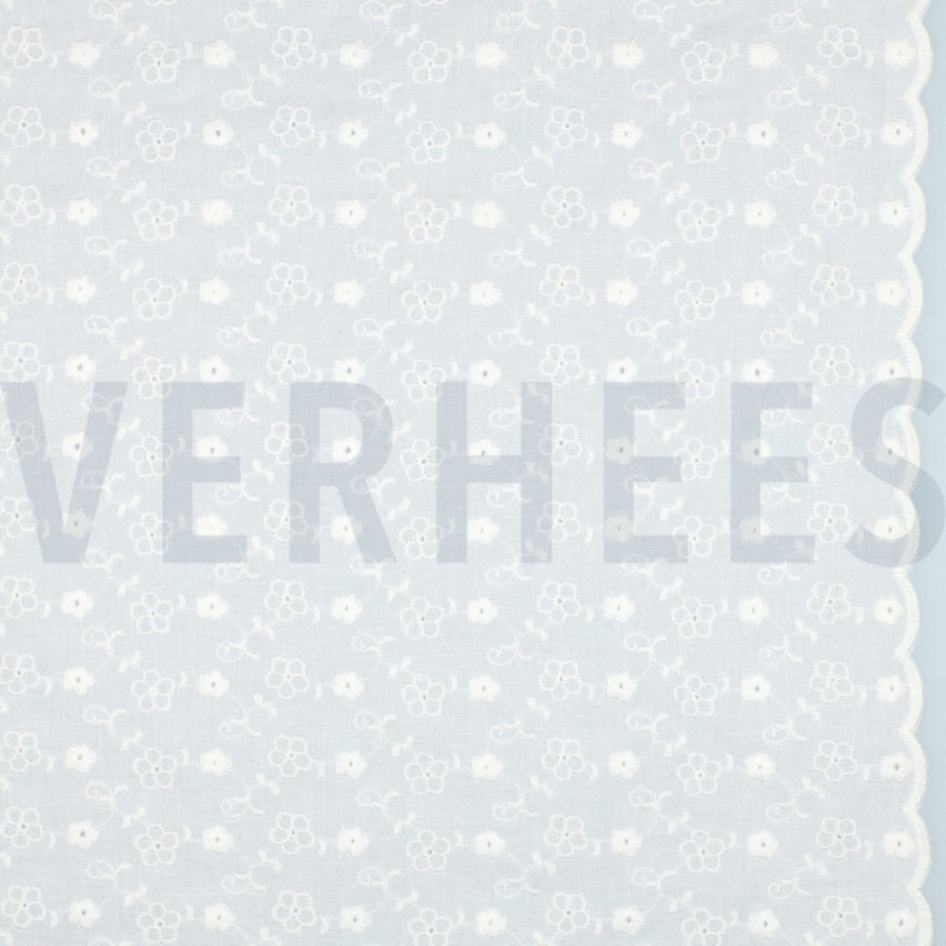 KATOEN EMBROIDERY TWEEZIJDS GOLF WIT