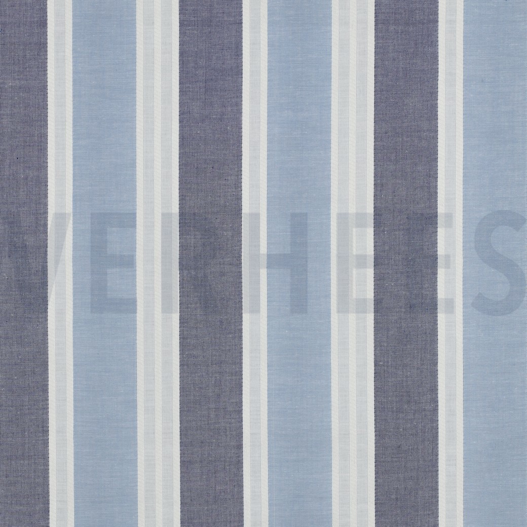 COTON TEINT EN FIL RAYURES BLEU