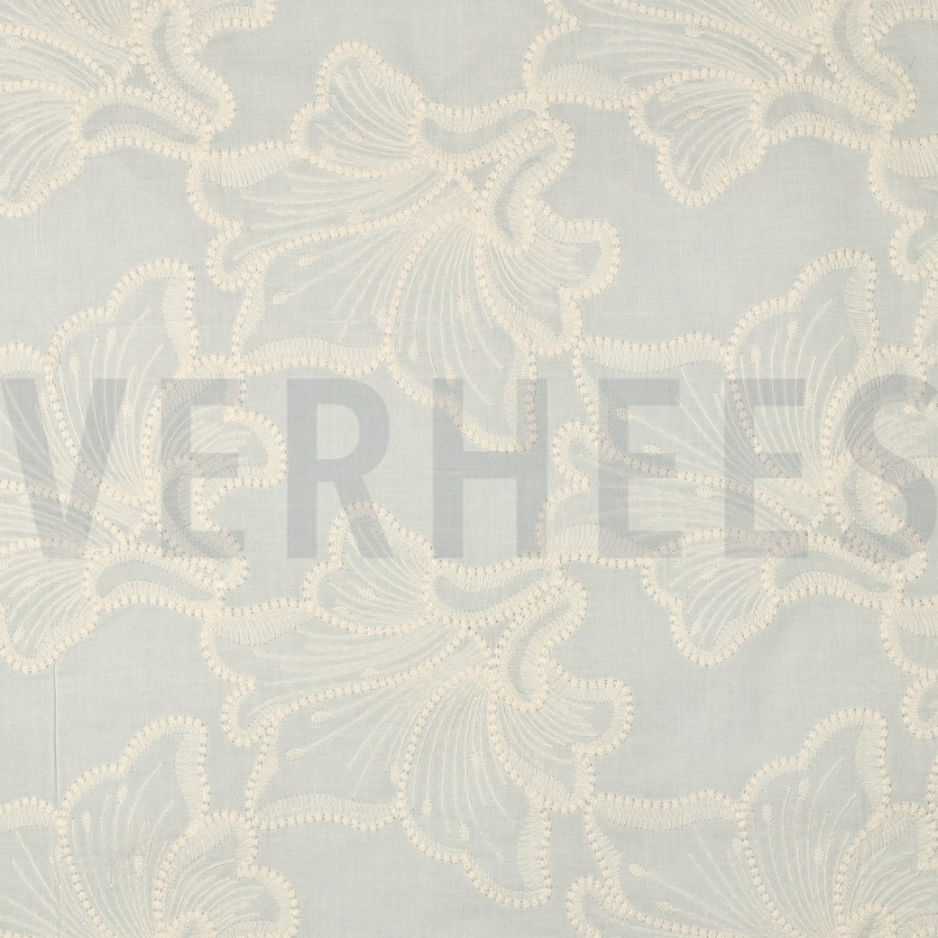 KATOEN EMBROIDERY BLOEMEN ECRU