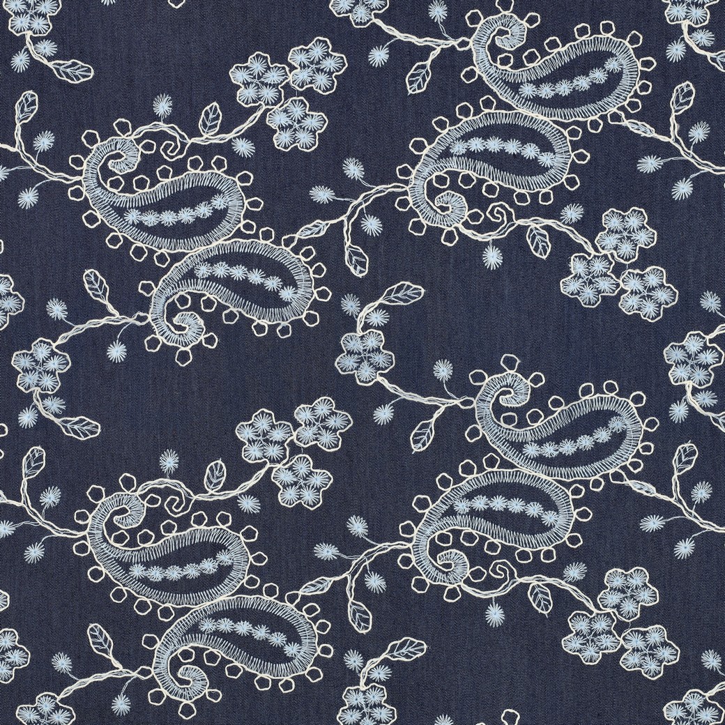 DENIM EMBROIDERY PAISLEY MARINEBLAUW #7