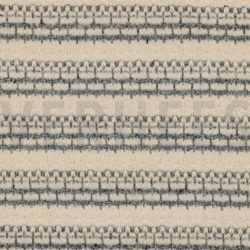 STRICK JACQUARD STREIFEN GRAU MELIERT