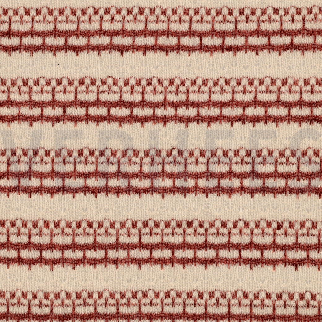 KNITTED JACQUARD STRIPES BURGUNDY