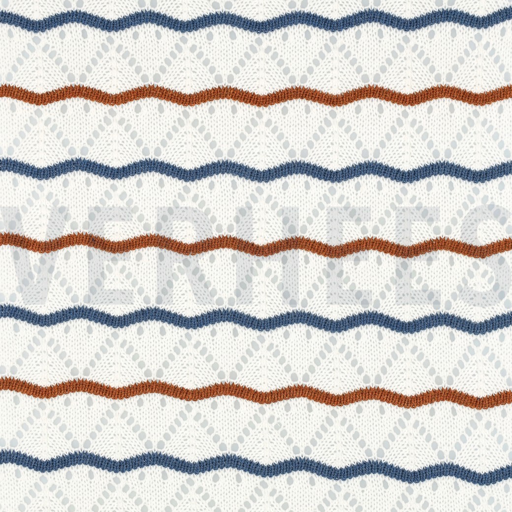 JACQUARD TRICOTÉ AJOUR ECRU/CAMEL