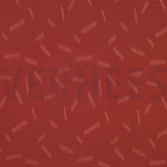 DOBBY JACQUARD RAYURES ROUGE #7