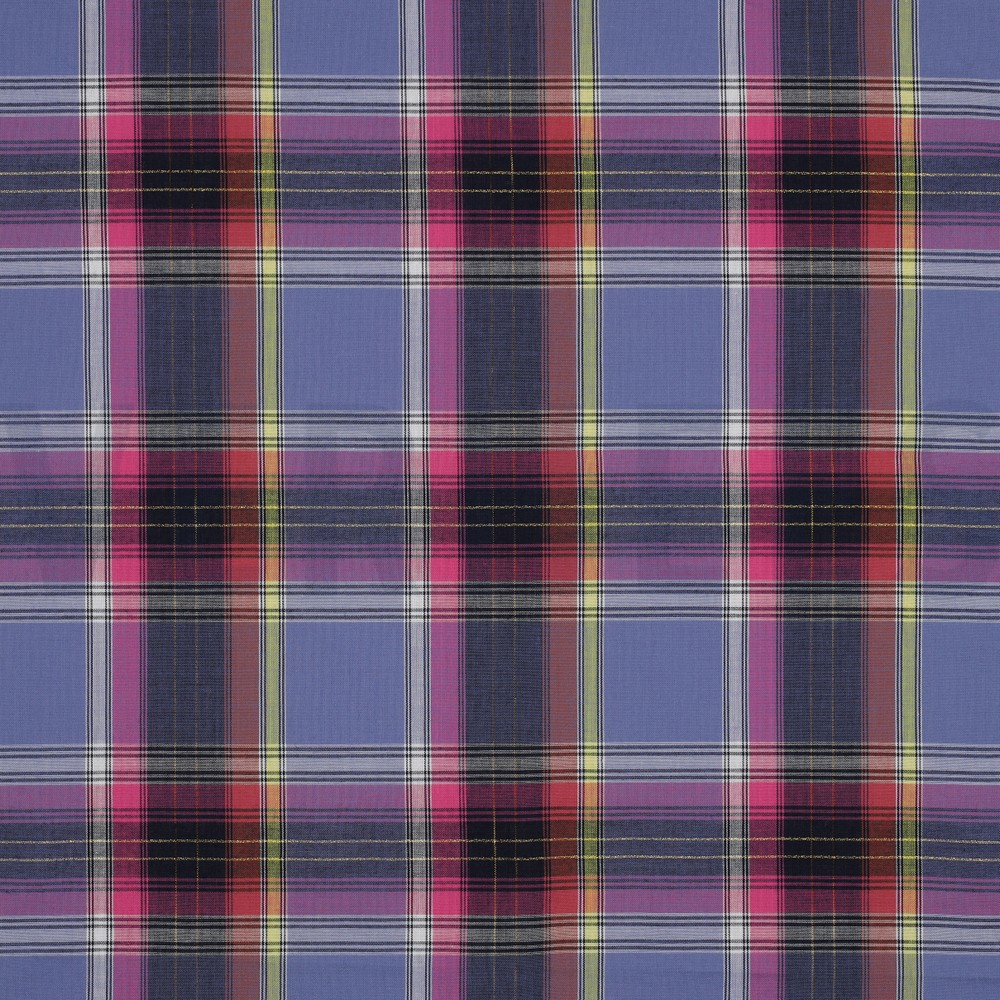 KATOEN GARENGEVERFD RUITEN LUREX PAARS