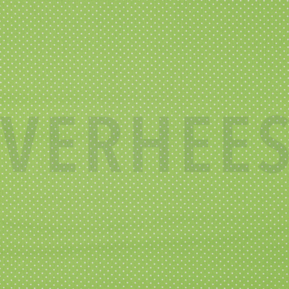 KATOENEN POPLIN KLEINE STIPPEN LIMOEN