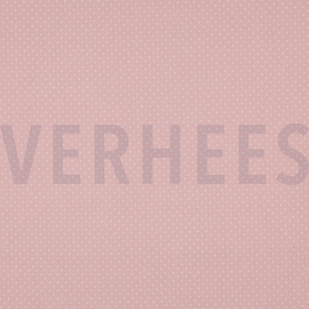 POPELINE DE COTON PETITS POINTS ROSE ANCIEN