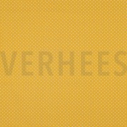 KATOENEN POPLIN KLEINE STIPPEN OKER (thumbnail)