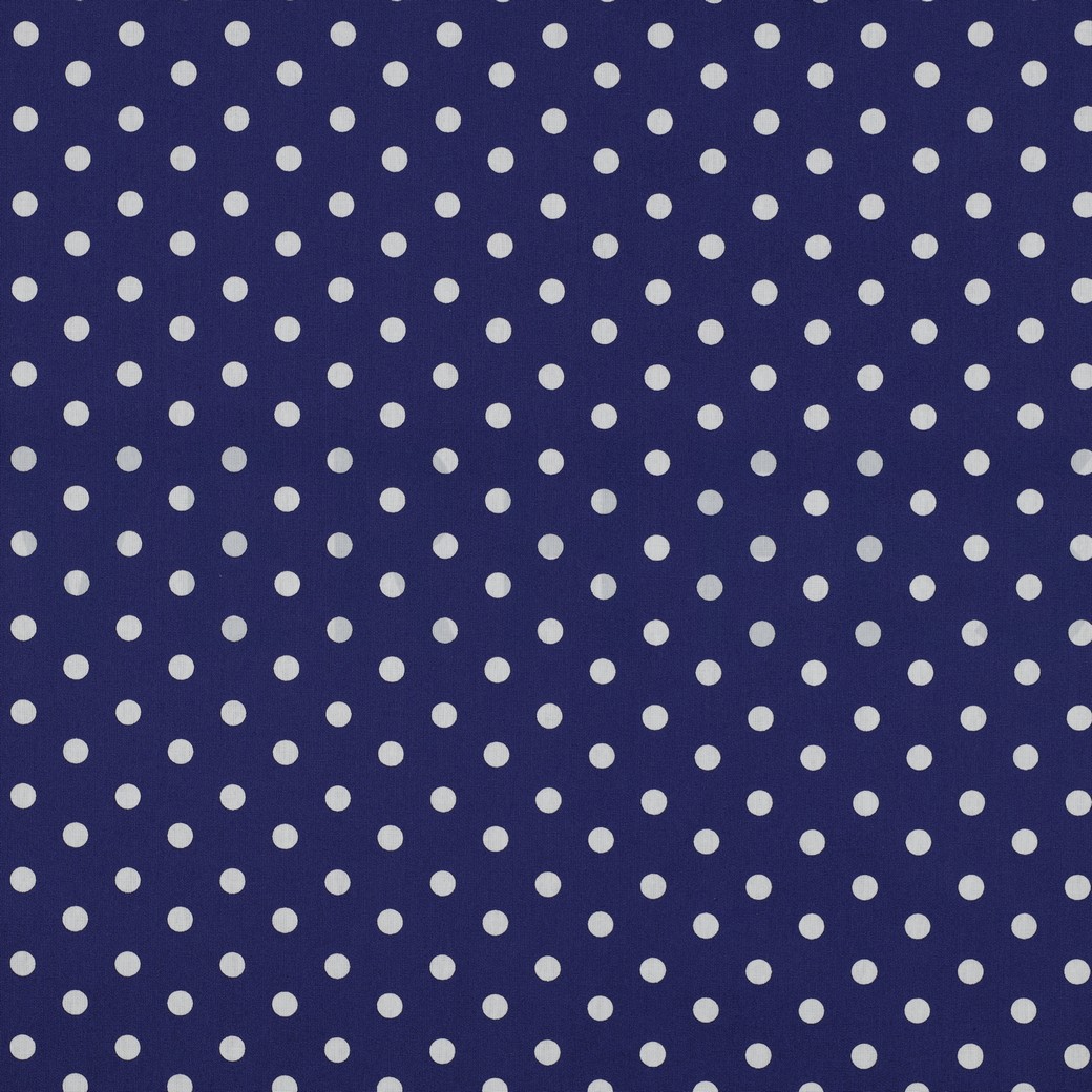 KATOENEN POPLIN STIPPEN KOBALTBLAUW