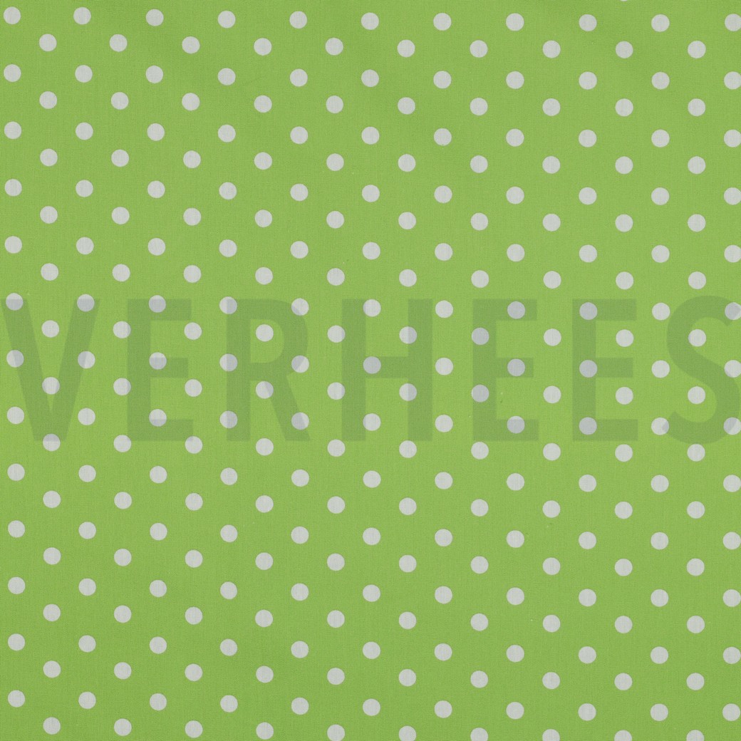 KATOENEN POPLIN STIPPEN LIMOEN