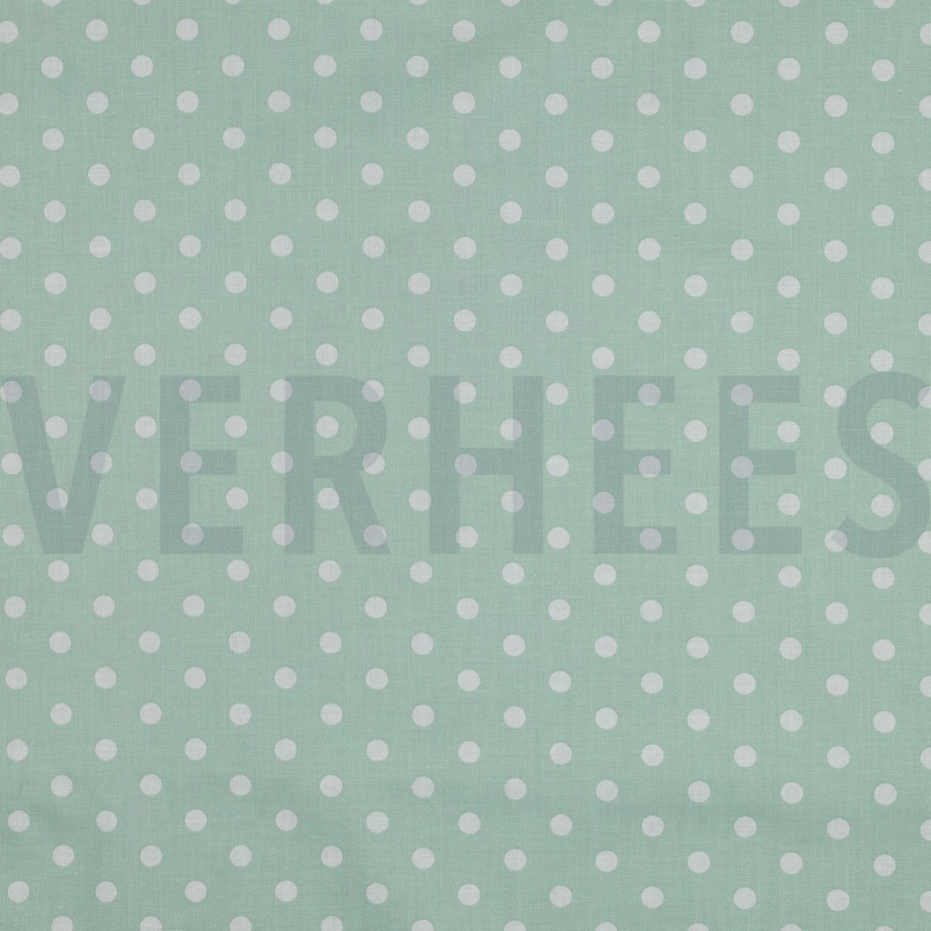 KATOENEN POPLIN STIPPEN MINT