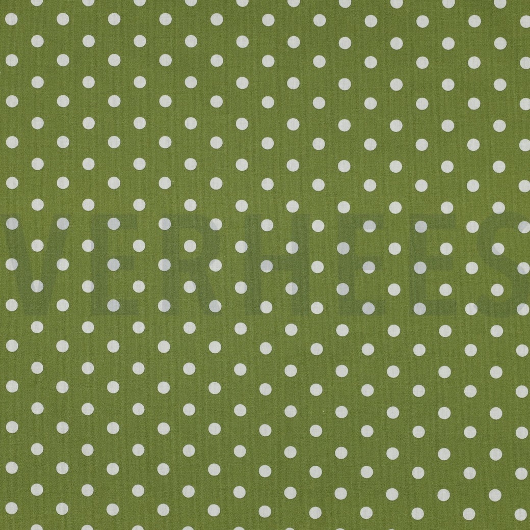 BAUMWOLLE POPELINE PUNKTE GRÜN