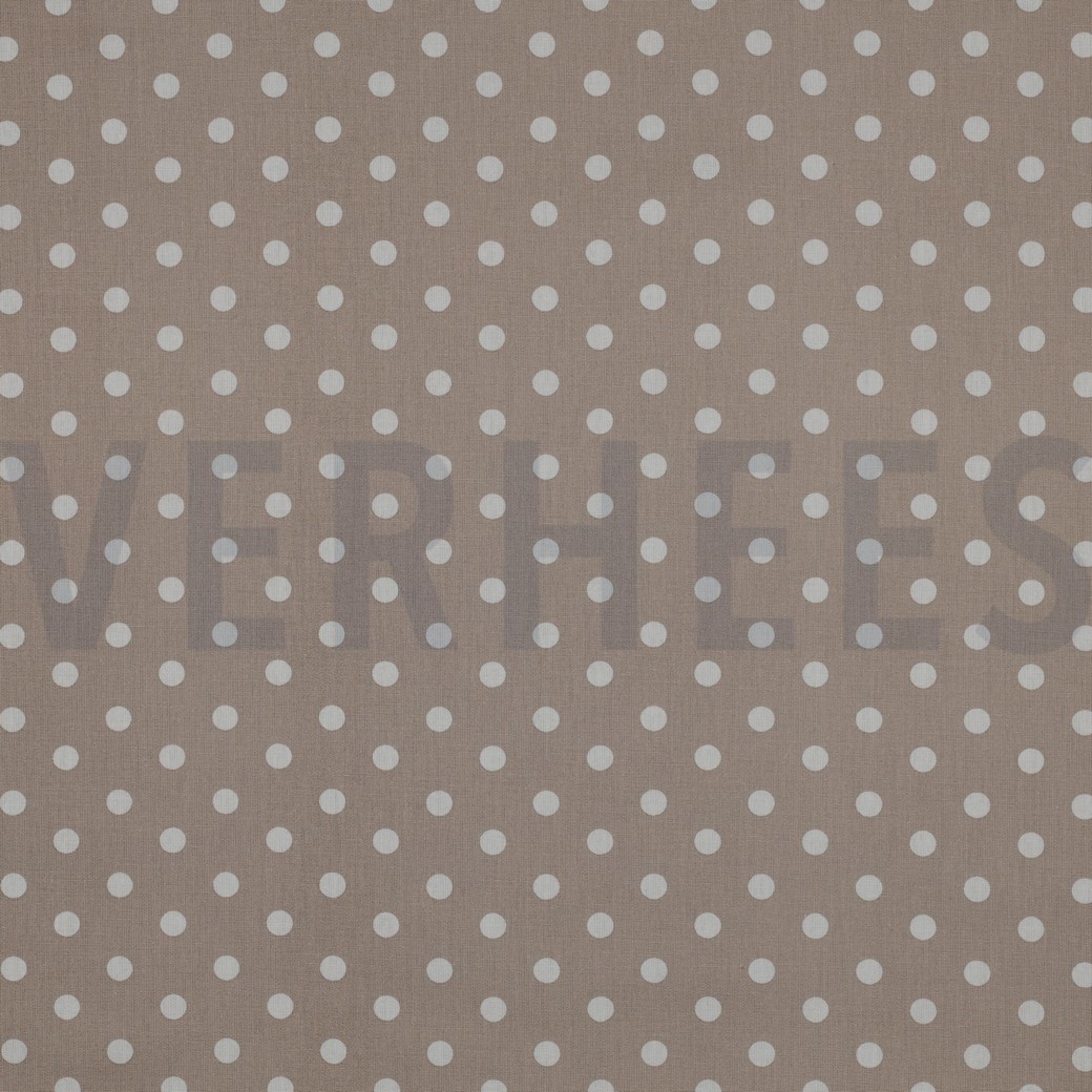 KATOENEN POPLIN STIPPEN ZAND