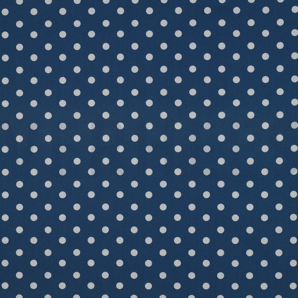 BAUMWOLLE POPELINE PUNKTE BLAU