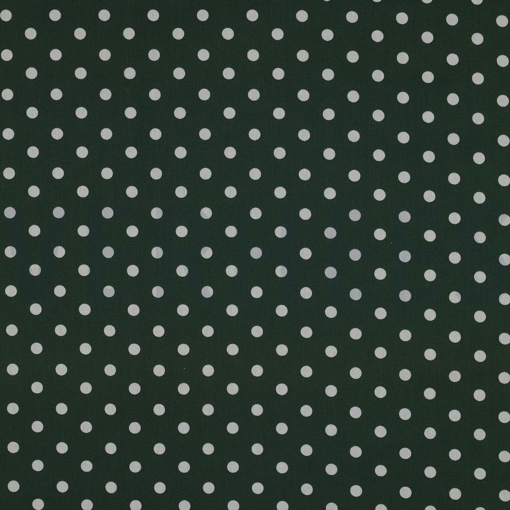 POPLIN DOTS DARK GREEN