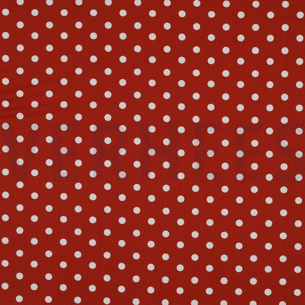 BAUMWOLLE POPELINE PUNKTE TERRACOTTA