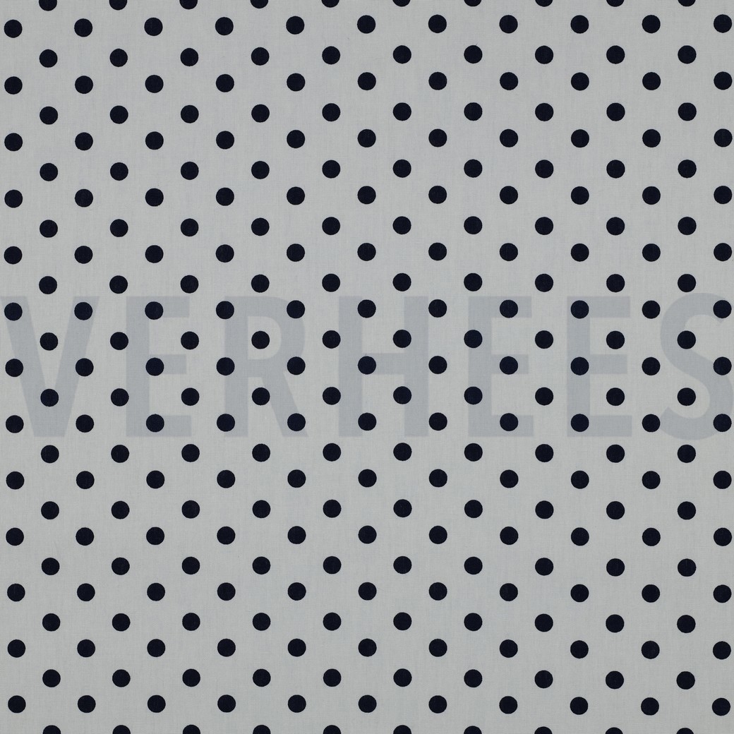 POPLIN DOTS WHITE/NAVY