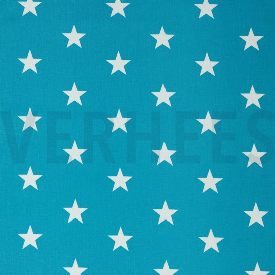 POPLIN STARS TURQUOISE #7