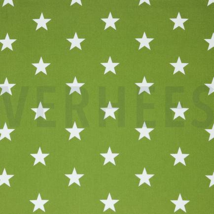 KATOENEN POPLIN STERREN GROEN (hover)