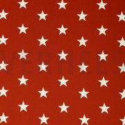 KATOENEN POPLIN STERREN TERRACOTTA (thumbnail)