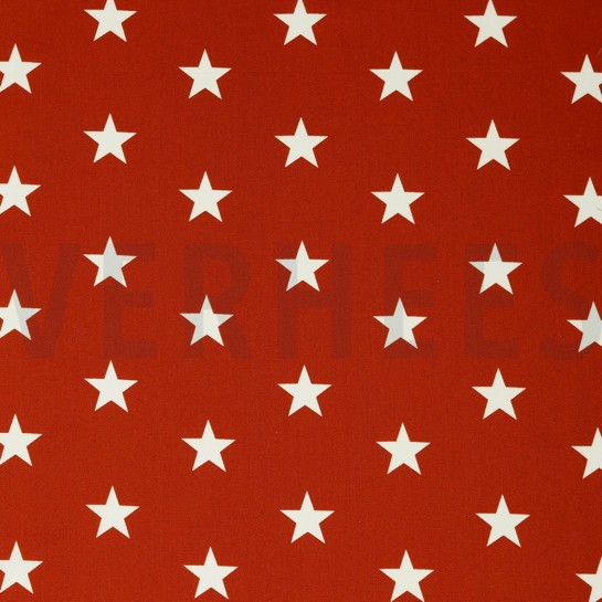 KATOENEN POPLIN STERREN TERRACOTTA #7