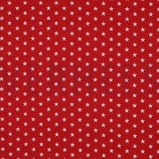 POPELINE DE COTON PETITES ÉTOILES ROUGE (thumbnail)